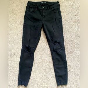 Old Navy Rockstar Black Ripped Skinny Jeans- Size 2